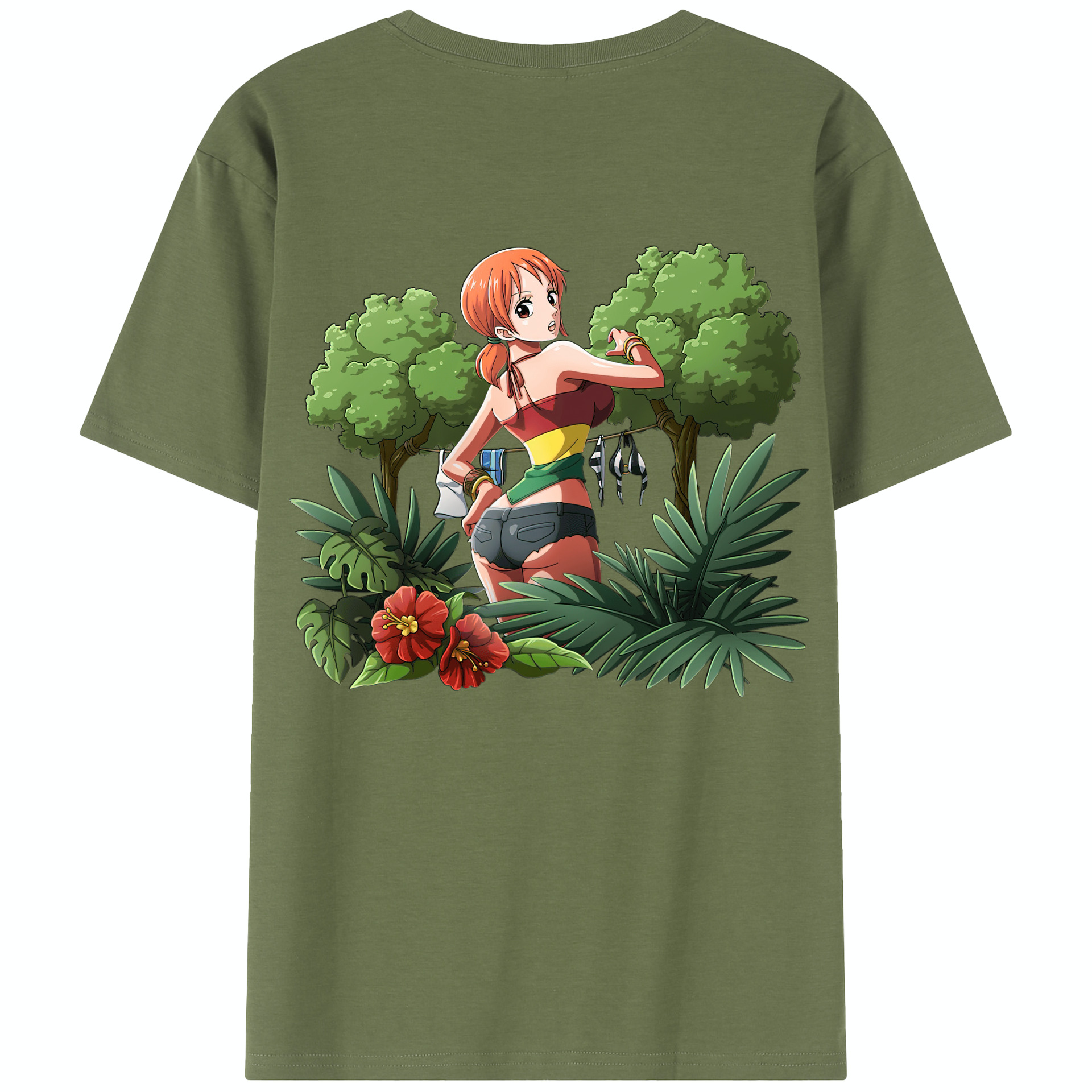 ワンピース ナミ ONE PIECE Nami 綿100％半袖Tシャツ（背面プリント）